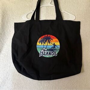 Islands Surfer Vibe Black Tote Bag